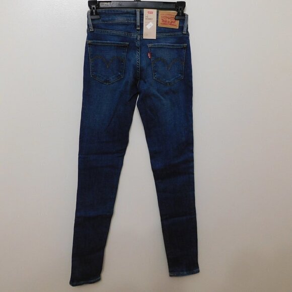 𝅺JR25 Levi's Blue Women's 711 Mid-Rise Little Secret Skinny Jeans - Picture 2 of 2